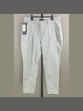 NEW Banana Republic Pants Womens 14 gray twill straight leg preppy casual